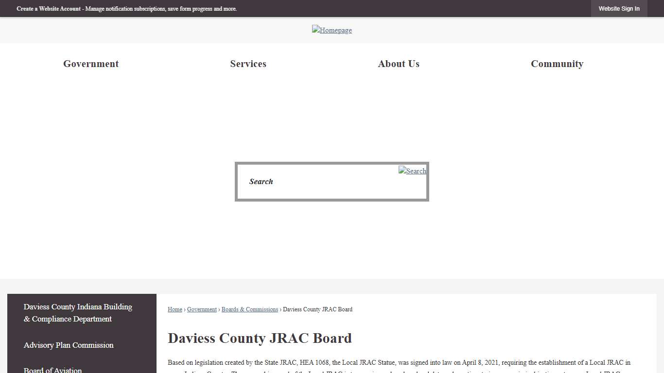 Daviess County JRAC Board Daviess County, IN